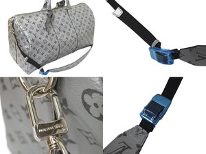 Very good condition LOUIS VUITTON Keepall Bandouliere 50 Boston bag M43848 Monogram 18SS Silver Used 4c073978
