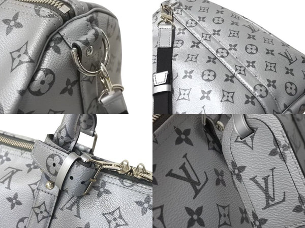 Very good condition LOUIS VUITTON Keepall Bandouliere 50 Boston bag M43848 Monogram 18SS Silver Used 4c073978