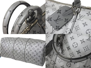 Very good condition LOUIS VUITTON Keepall Bandouliere 50 Boston bag M43848 Monogram 18SS Silver Used 4c073978