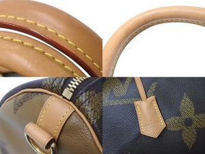 極美品 LOUIS VUITTON ルイヴィトン モノグラムジャイアント リバース スピーディバンドリエール30 ハンドバッグ M44602 ブラウン 中古 4c073979