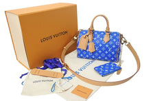 画像をギャラリービューアに読み込む, 新品未使用 LOUIS VUITTON ルイヴィトン スピーディ P9 バンドリエール 25 ボストンバッグ M24424 ブルー ホワイト 中古 4c073984