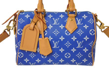 画像をギャラリービューアに読み込む, 新品未使用 LOUIS VUITTON ルイヴィトン スピーディ P9 バンドリエール 25 ボストンバッグ M24424 ブルー ホワイト 中古 4c073984