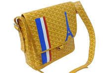 画像をギャラリービューアに読み込む, 極美品 GOYARD ゴヤール グランブルーMM ショルダーバッグ キャンバス カーフスキン イエロー PARIS 中古 4c073988