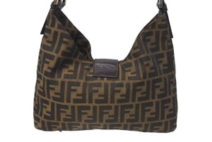 FENDI フェンディ Zucca Pattern Shoulder Bag ズッカ柄ショルダーバッグ デニム レディース 265690 美品 中古 4c073989