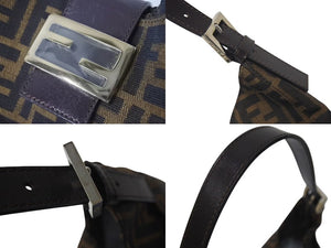 FENDI フェンディ Zucca Pattern Shoulder Bag ズッカ柄ショルダーバッグ デニム レディース 265690 美品 中古 4c073989