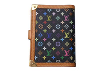 画像をギャラリービューアに読み込む, LOUIS VUITTON ルイヴィトン 手帳カバー システム手帳 アジェンダPM R20895 モノグラムマルチカラー ノワール 美品 中古 4c073993