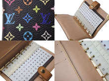 画像をギャラリービューアに読み込む, LOUIS VUITTON ルイヴィトン 手帳カバー システム手帳 アジェンダPM R20895 モノグラムマルチカラー ノワール 美品 中古 4c073993