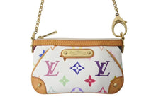 画像をギャラリービューアに読み込む, LOUIS VUITTON ルイヴィトン ポシェット ミラPM ポーチ M60098 モノグラム マルチカラー ホワイト 村上隆 ゴールド金具 美品 中古 4c073996
