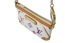 画像をギャラリービューアに読み込む, LOUIS VUITTON ルイヴィトン ポシェット ミラPM ポーチ M60098 モノグラム マルチカラー ホワイト 村上隆 ゴールド金具 美品 中古 4c073996