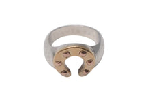 Load image into Gallery viewer, HERMES エルメス リング 指輪 ホースシュー ホールマーク K18 SV925 ヴィンテージ 8号 美品 中古 4c073998