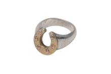 Load image into Gallery viewer, HERMES エルメス リング 指輪 ホースシュー ホールマーク K18 SV925 ヴィンテージ 8号 美品 中古 4c073998