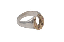 Load image into Gallery viewer, HERMES エルメス リング 指輪 ホースシュー ホールマーク K18 SV925 ヴィンテージ 8号 美品 中古 4c073998