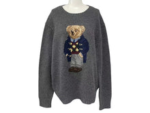 画像をギャラリービューアに読み込む, 美品 POLO RALPH LAUREN ポロラルフローレン ポロベアダッフルニット セーター 0105734GH サイズ L グレー 中古 4c074004
