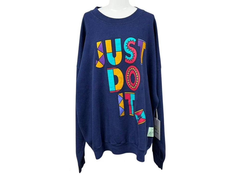 RSVP Vintage Nike Trainer Sweatshirt A1037 Navy Multicolor Good Condition Used 4c074025