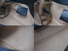 Load image into Gallery viewer, GUCCI グッチ GGマーモント ショルダーバッグ ミニバッグ 476433 レザー ブラック アンティークゴールド金具 美品 中古 4c074102