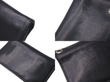 画像をギャラリービューアに読み込む, CHROME HEARTS クロムハーツ 1ジップクロスボタンレザーウォレット 二つ折り財布 レザー シルバー925 ブラック 美品 中古 4c074113