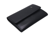 Load image into Gallery viewer, CHANEL シャネル カードケース ココマーク カメリア 15番台 イタリア製 レザー ブラック シルバー金具 美品 中古 4c074124