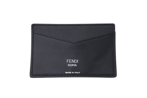 新品未使用 FENDI フェンディ ズッカ柄 カードケース 7AR911 AAE199 218 0059 シルバー金具 レザー ブラック ブラウン シルバー 中古 4c074126