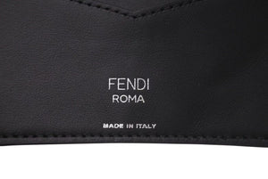 新品未使用 FENDI フェンディ ズッカ柄 カードケース 7AR911 AAE199 218 0059 シルバー金具 レザー ブラック ブラウン シルバー 中古 4c074126