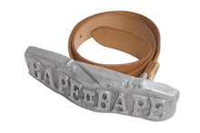画像をギャラリービューアに読み込む, A BATHING APE アベイシングエイプ BAPE ベイプ ベルト サイズL ベージュ レザー 美品 中古 4c074143