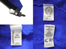Load image into Gallery viewer, CHROME HEARTS クロムハーツ ダガージップパーカー 95024 U.S.A製 コットン シルバー925 ブルー シルバー サイズL 美品 中古 4c074144