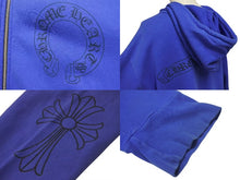 Load image into Gallery viewer, CHROME HEARTS クロムハーツ ダガージップパーカー 95024 U.S.A製 コットン シルバー925 ブルー シルバー サイズL 美品 中古 4c074144