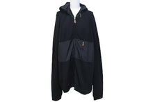 Load image into Gallery viewer, HERMES エルメス ニット パーカー ジップアップ ナイロン切替 ウール ナイロン レザー ブラック ブラウン サイズS 美品 中古 4c074146