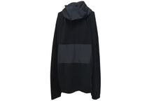 Load image into Gallery viewer, HERMES エルメス ニット パーカー ジップアップ ナイロン切替 ウール ナイロン レザー ブラック ブラウン サイズS 美品 中古 4c074146