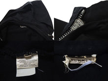 Load image into Gallery viewer, HERMES エルメス ニット パーカー ジップアップ ナイロン切替 ウール ナイロン レザー ブラック ブラウン サイズS 美品 中古 4c074146