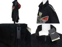 画像をギャラリービューアに読み込む, 極美品 FENDI フェンディ 18AW スウェードジャケット キングデーモン バグス アイズ スウェード レザー ブラック サイズ54 中古 4c074147