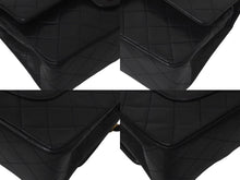 Load image into Gallery viewer, CHANEL シャネル マトラッセ25 Wフラップ Wチェーンショルダーバッグ 2番台 ラムスキン ココマーク ブラック ゴールド金具 美品 中古 4c074152