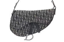 画像をギャラリービューアに読み込む, Christian Dior クリスチャンディオール Denim Trotter Saddle Bag デニムトロッターサドルバッグ ブラック 美品 中古 4c074156