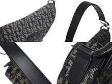 画像をギャラリービューアに読み込む, Christian Dior クリスチャンディオール Denim Trotter Saddle Bag デニムトロッターサドルバッグ ブラック 美品 中古 4c074156
