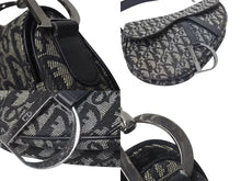 画像をギャラリービューアに読み込む, Christian Dior クリスチャンディオール Denim Trotter Saddle Bag デニムトロッターサドルバッグ ブラック 美品 中古 4c074156