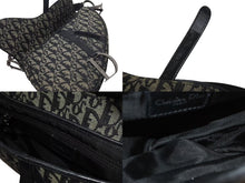 画像をギャラリービューアに読み込む, Christian Dior クリスチャンディオール Denim Trotter Saddle Bag デニムトロッターサドルバッグ ブラック 美品 中古 4c074156