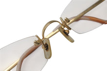 画像をギャラリービューアに読み込む, CARTIER カルティエ ツーポイント メガネ ゴールド オレンジ メタル 度入り 2648420 アイウェア 小物 美品 中古 4c074157