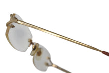 画像をギャラリービューアに読み込む, CARTIER カルティエ ツーポイント メガネ ゴールド オレンジ メタル 度入り 2648420 アイウェア 小物 美品 中古 4c074157