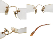 画像をギャラリービューアに読み込む, CARTIER カルティエ ツーポイント メガネ ゴールド オレンジ メタル 度入り 2648420 アイウェア 小物 美品 中古 4c074157