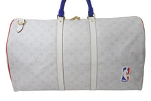 画像をギャラリービューアに読み込む, 極美品 LOUIS VUITTON ルイヴィトン キーポルバンドリエール55 NBA コラボ ボストンバッグ M45586 ホワイト 中古 4c074159