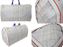 画像をギャラリービューアに読み込む, 極美品 LOUIS VUITTON ルイヴィトン キーポルバンドリエール55 NBA コラボ ボストンバッグ M45586 ホワイト 中古 4c074159