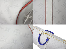 画像をギャラリービューアに読み込む, 極美品 LOUIS VUITTON ルイヴィトン キーポルバンドリエール55 NBA コラボ ボストンバッグ M45586 ホワイト 中古 4c074159