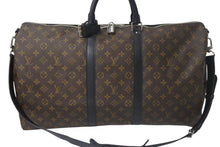 画像をギャラリービューアに読み込む, 極美品 LOUIS VUITTON ルイヴィトン キーポルバンドリエール55 ボストンバッグ M56714 モノグラムマカサー ブラック 中古 4c074160