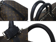 画像をギャラリービューアに読み込む, 極美品 LOUIS VUITTON ルイヴィトン キーポルバンドリエール55 ボストンバッグ M56714 モノグラムマカサー ブラック 中古 4c074160