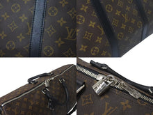 画像をギャラリービューアに読み込む, 極美品 LOUIS VUITTON ルイヴィトン キーポルバンドリエール55 ボストンバッグ M56714 モノグラムマカサー ブラック 中古 4c074160
