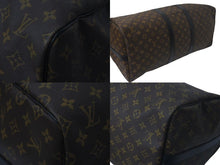 画像をギャラリービューアに読み込む, 極美品 LOUIS VUITTON ルイヴィトン キーポルバンドリエール55 ボストンバッグ M56714 モノグラムマカサー ブラック 中古 4c074160