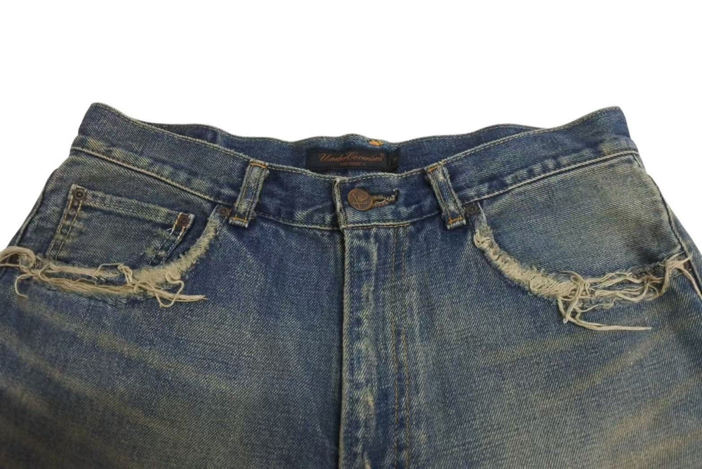 UNDERCOVER 04AW Distressed Denim Pants B264-P12 Made in JAPAN Cotton Blue Size M Good Condition Used 4c074167