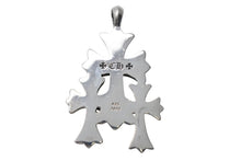 画像をギャラリービューアに読み込む, CHROME HEARTS クロムハーツ トリプルCHクロス ペンダント スモール 重量約53.8g シルバー925 美品 中古 4c074170