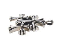 画像をギャラリービューアに読み込む, CHROME HEARTS クロムハーツ トリプルCHクロス ペンダント スモール 重量約53.8g シルバー925 美品 中古 4c074170