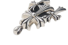 画像をギャラリービューアに読み込む, CHROME HEARTS クロムハーツ トリプルCHクロス ペンダント スモール 重量約53.8g シルバー925 美品 中古 4c074170