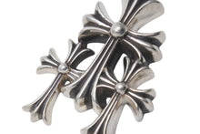 画像をギャラリービューアに読み込む, CHROME HEARTS クロムハーツ トリプルCHクロス ペンダント スモール 重量約53.8g シルバー925 美品 中古 4c074171